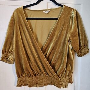 Madewell golden velvet blouse